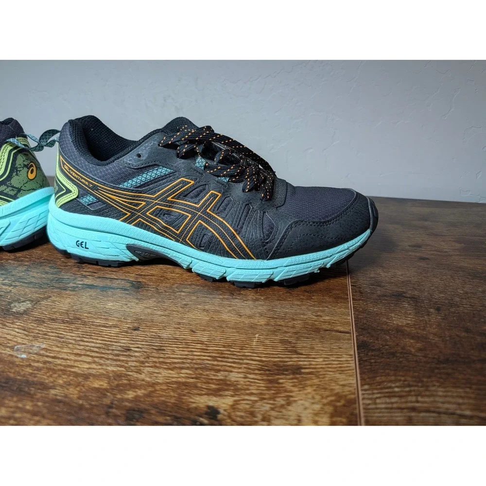 Asics Gel-Venture 7 Womens Trail Running Shoes Grey Orange Blue Size 8